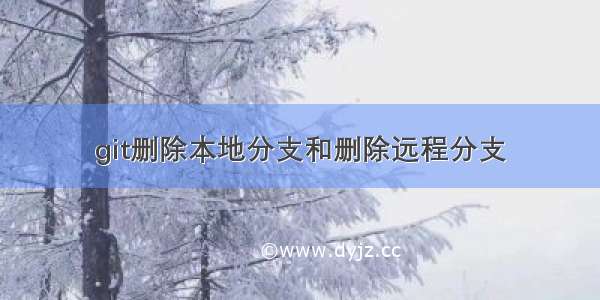 git删除本地分支和删除远程分支