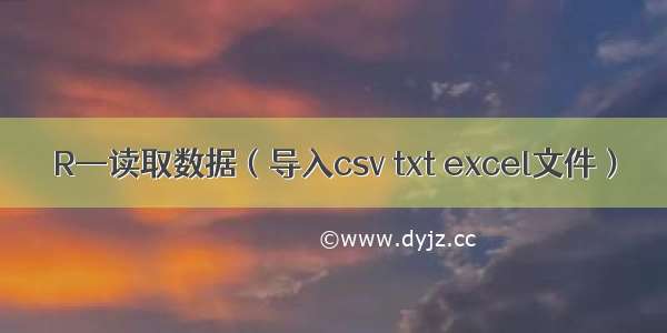 R—读取数据（导入csv txt excel文件）