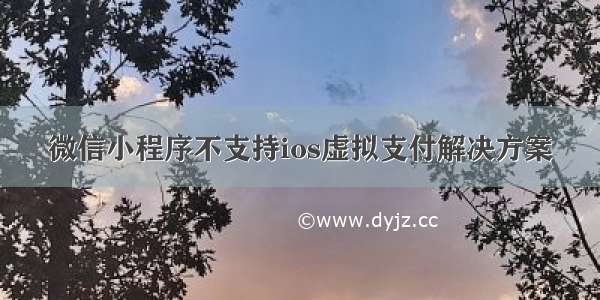 微信小程序不支持ios虚拟支付解决方案