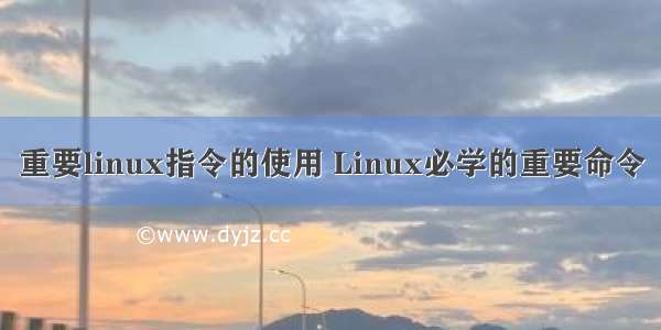 重要linux指令的使用 Linux必学的重要命令