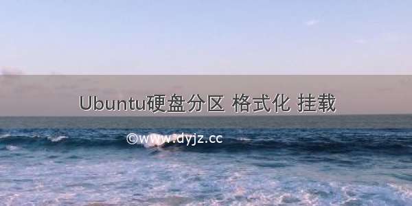 Ubuntu硬盘分区 格式化 挂载