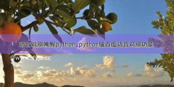 语音识别唤醒python_python版百度语音识别功能