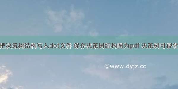 把决策树结构写入dot文件 保存决策树结构图为pdf 决策树可视化