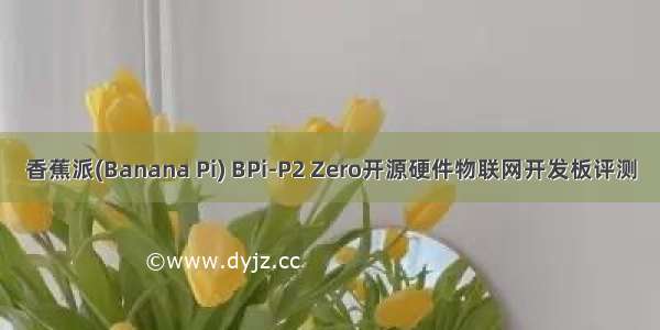 香蕉派(Banana Pi) BPi-P2 Zero开源硬件物联网开发板评测