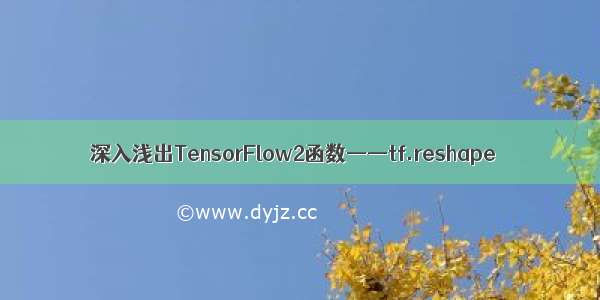 深入浅出TensorFlow2函数——tf.reshape