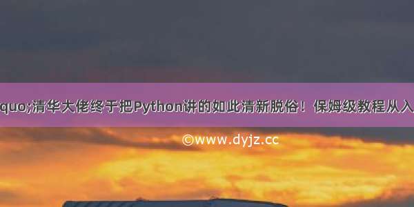 B站python教程&ldquo;清华大佬终于把Python讲的如此清新脱俗！保姆级教程从入门到精通&rdquo;视