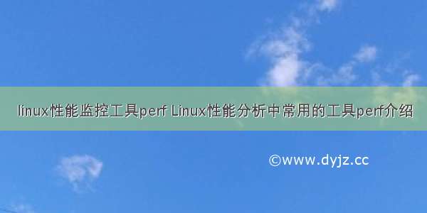 linux性能监控工具perf Linux性能分析中常用的工具perf介绍