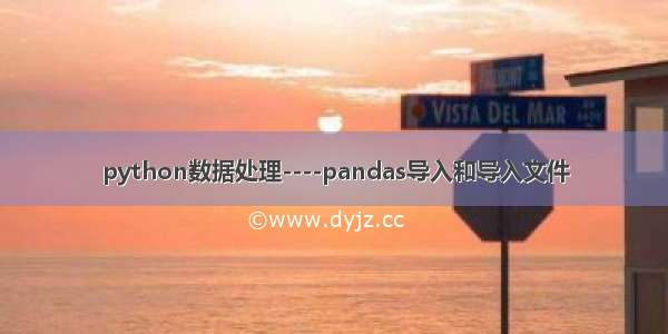 python数据处理----pandas导入和导入文件