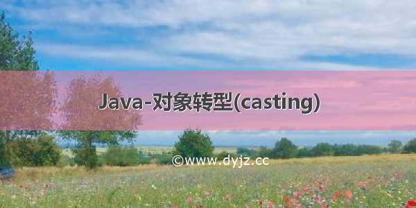 Java-对象转型(casting)