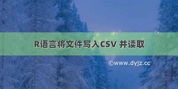 R语言将文件写入CSV 并读取