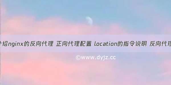 全网详细介绍nginx的反向代理 正向代理配置 location的指令说明 反向代理的两个示