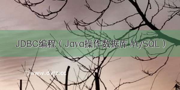 JDBC编程（Java操作数据库 MySQL）