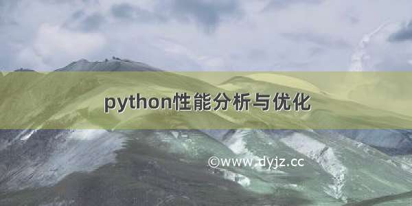 python性能分析与优化