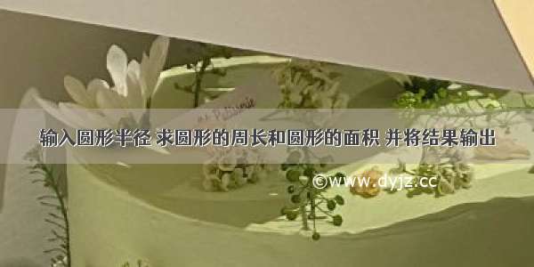 输入圆形半径 求圆形的周长和圆形的面积 并将结果输出