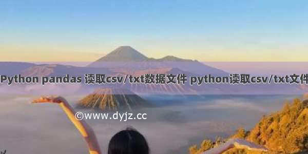 Python pandas 读取csv/txt数据文件 python读取csv/txt文件