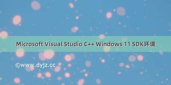 Microsoft Visual Studio C++ Windows 11 SDK环境