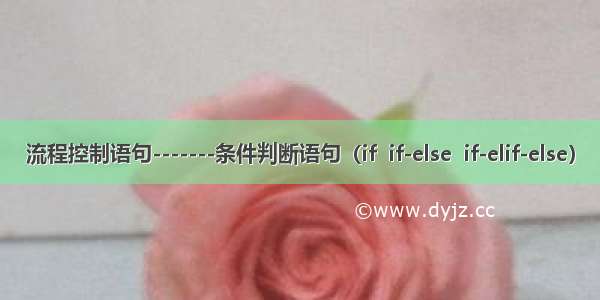 流程控制语句-------条件判断语句（if  if-else  if-elif-else）