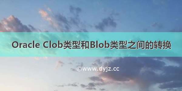 Oracle Clob类型和Blob类型之间的转换