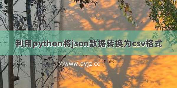 利用python将json数据转换为csv格式