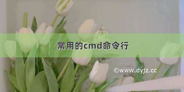 常用的cmd命令行