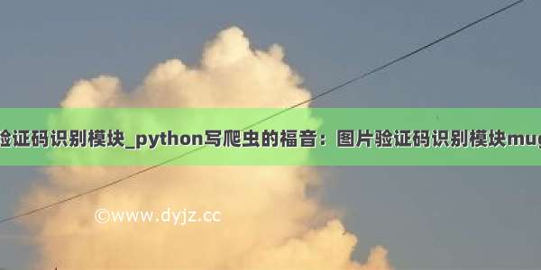 python验证码识别模块_python写爬虫的福音：图片验证码识别模块muggle_ocr