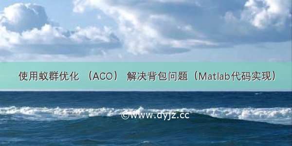 使用蚁群优化 （ACO） 解决背包问题（Matlab代码实现）