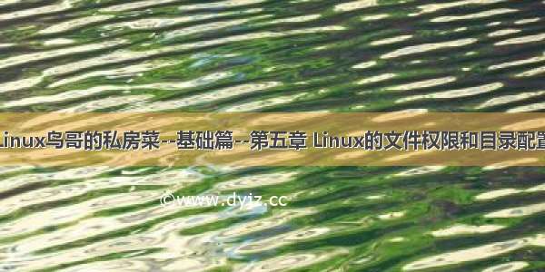 Linux鸟哥的私房菜--基础篇--第五章 Linux的文件权限和目录配置