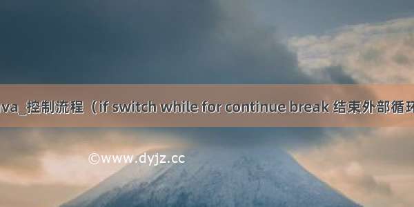 Java_控制流程（if switch while for continue break 结束外部循环）