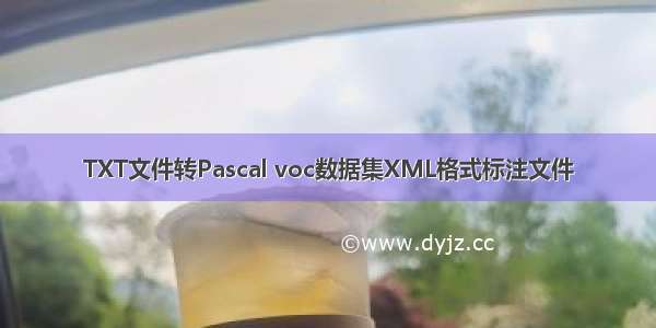 TXT文件转Pascal voc数据集XML格式标注文件