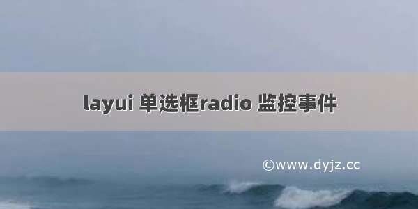 layui 单选框radio 监控事件