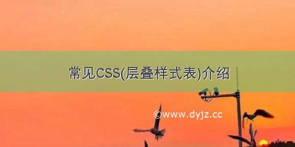 常见CSS(层叠样式表)介绍