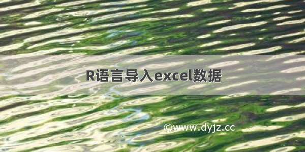 R语言导入excel数据