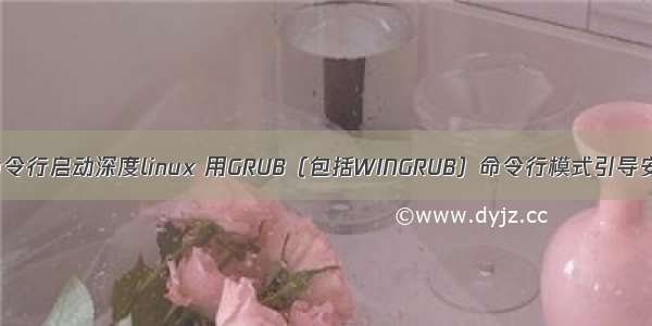 wingrub命令行启动深度linux 用GRUB（包括WINGRUB）命令行模式引导安装Linux