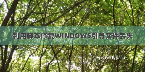 利用脚本修复WINDOWS引导文件丢失