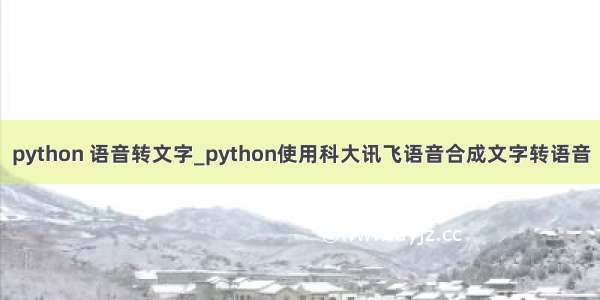 python 语音转文字_python使用科大讯飞语音合成文字转语音