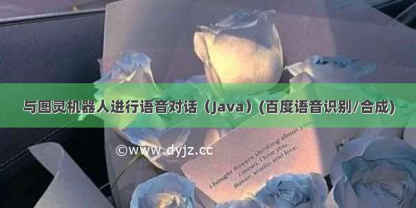 与图灵机器人进行语音对话（Java）(百度语音识别/合成)