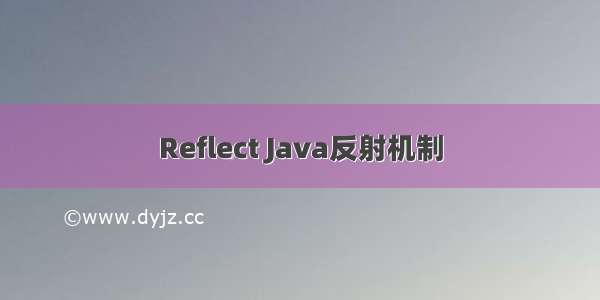 Reflect Java反射机制