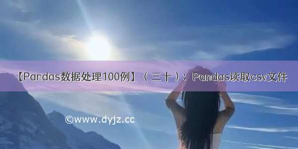 【Pandas数据处理100例】（三十）：Pandas读取csv文件