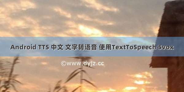 Android TTS 中文 文字转语音 使用TextToSpeech Svox