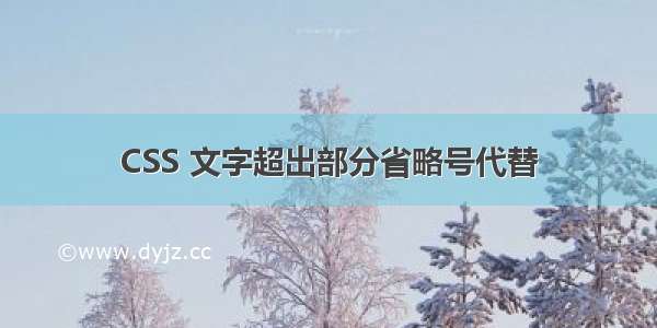 CSS 文字超出部分省略号代替