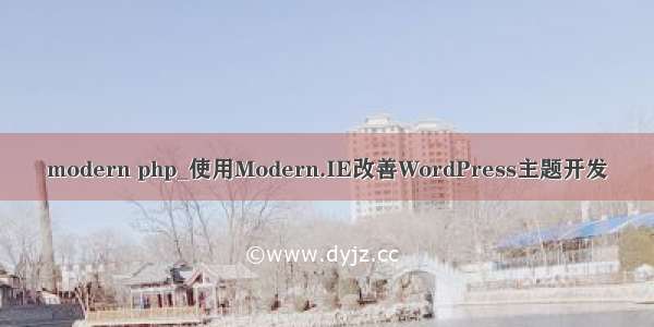 modern php_使用Modern.IE改善WordPress主题开发