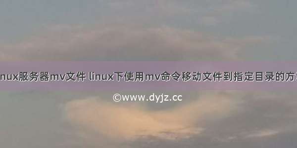 linux服务器mv文件 linux下使用mv命令移动文件到指定目录的方法