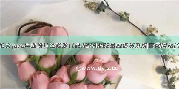 计算机毕业论文java毕业设计选题源代码JAVAWEB金融借贷系统|官网网站[包运行成功]