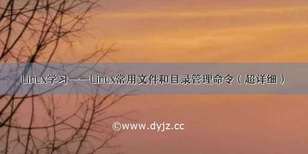 Linux学习——Linux常用文件和目录管理命令（超详细）