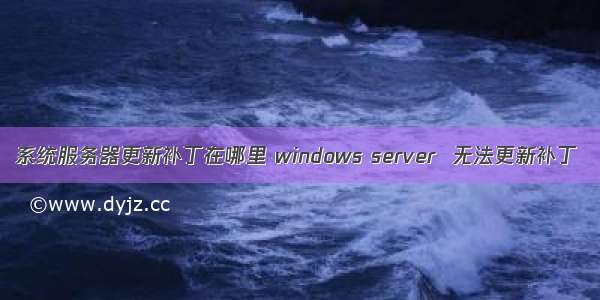 系统服务器更新补丁在哪里 windows server  无法更新补丁