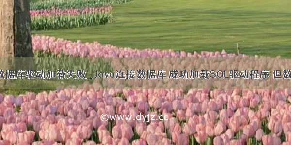 jdbc连接mysql数据库驱动加载失败_Java连接数据库 成功加载SQL驱动程序 但数据库连接失败...