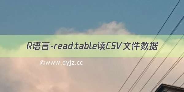 R语言-read.table读CSV文件数据