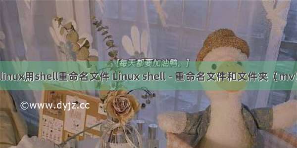 linux用shell重命名文件 Linux shell - 重命名文件和文件夹（mv）