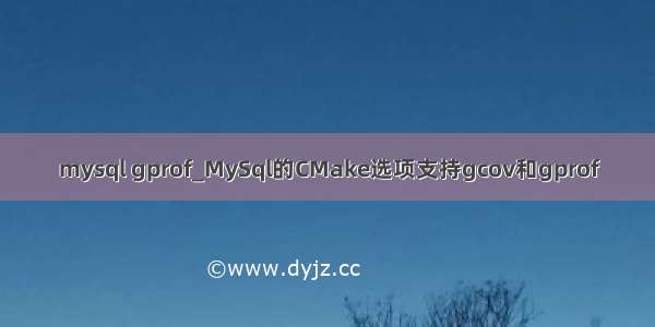 mysql gprof_MySql的CMake选项支持gcov和gprof