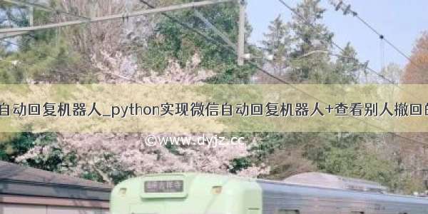 python 微信自动回复机器人_python实现微信自动回复机器人+查看别人撤回的消息（部署